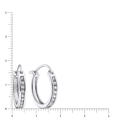 Срібні сережки кільця з фіанітами (арт. 7502/3576)