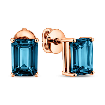 Золоті сережки-пусети з топазом (арт. 111231Птл)