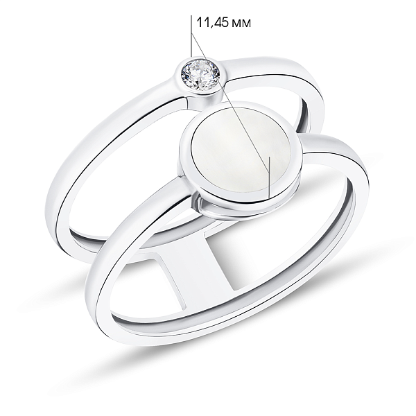 Золотое кольцо Лýна с эмалью и фианитом (арт. 141067беп) – изображение 4