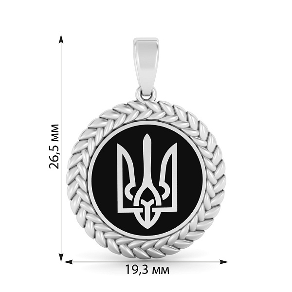 Золотой кулон Герб Украины с эмалью (арт. 440957беч) – изображение 2