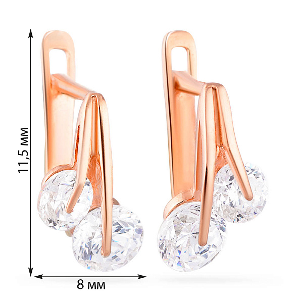 Детские золотые серьги с фианитами (арт. 102798) – изображение 2