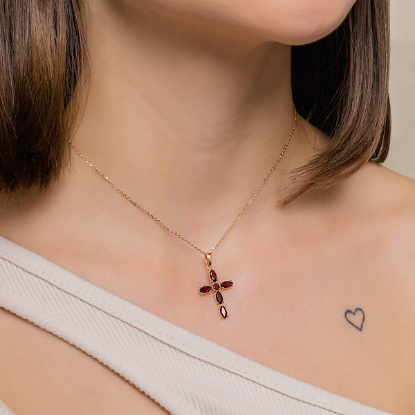 Золотий кулон з гранатом (арт. 440918Пк) – зображення 2