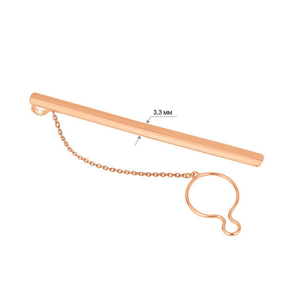 Зажим для галстука из красного золота (арт. 200032) – изображение 2