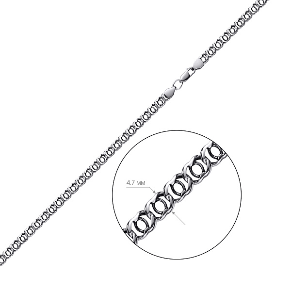 Серебряная цепочка плетения Арабский бисмарк (арт. 7908/1044/1-ч) – изображение 2