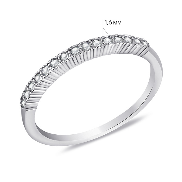 Кольцо из серебра с дорожкой из фианитов (арт. 7501/8016) – изображение 2