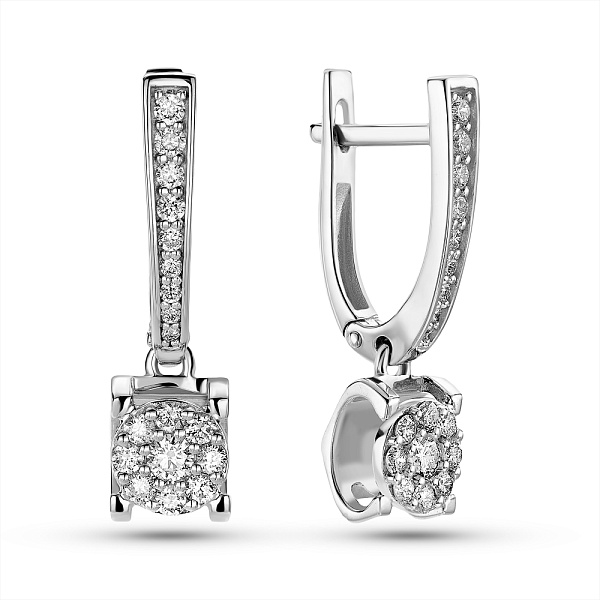 Серьги из белого золота с бриллиантами (арт. С011300050б) – изображение 1