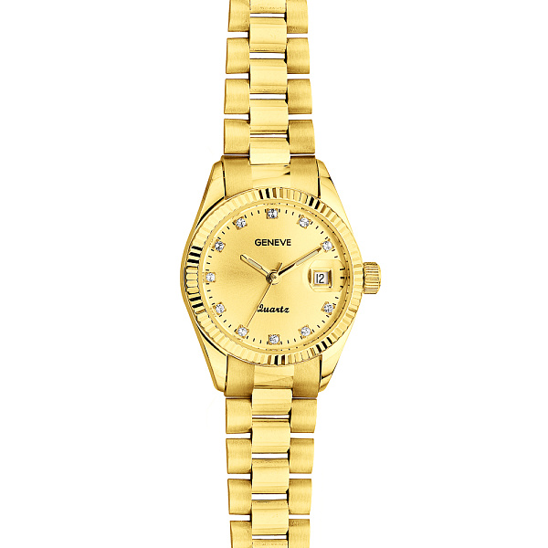 Золотые кварцевые часы с фианитами (арт. 260242жж) – изображение 2