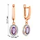 Золотые сережки-подвески с аметистом (арт. 110813Па) – изображение 4
