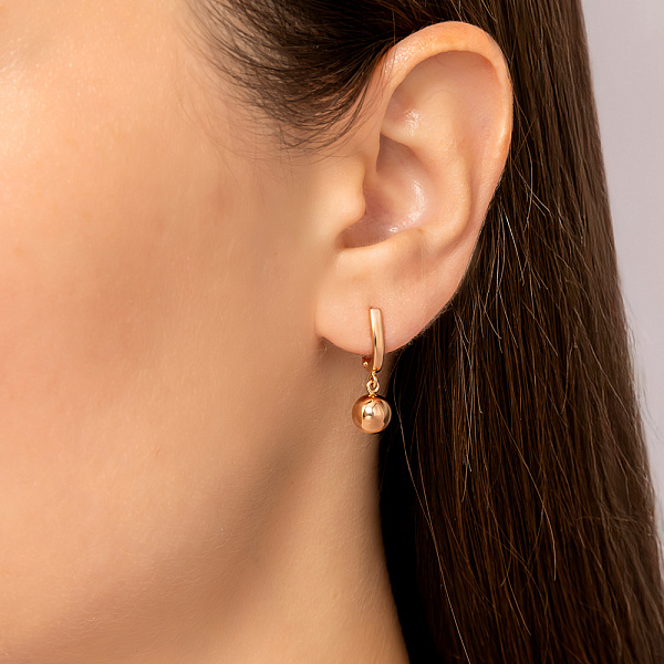 Сережки Кульки з червоного золота (арт. 110521/7) – зображення 2