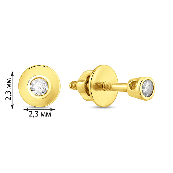 Золотые серьги пусеты с фианитами (арт. 110314ж) – изображение 4