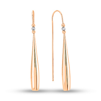 Сережки-протяжки з червоного золота (арт. 106667кб)