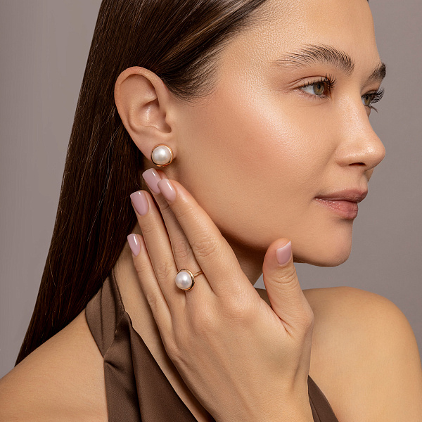 Золоті сережки з перлинами (арт. 115900) – зображення 4