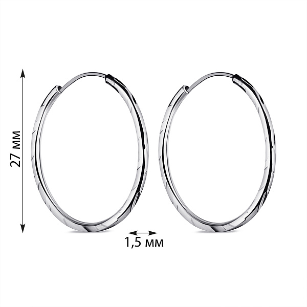 Серебряные серьги без камней (арт. 7502/3948/30) – изображение 2