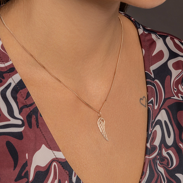 Золотой подвес "Ангельское крыло" без камней (арт. 424101/25) – изображение 2