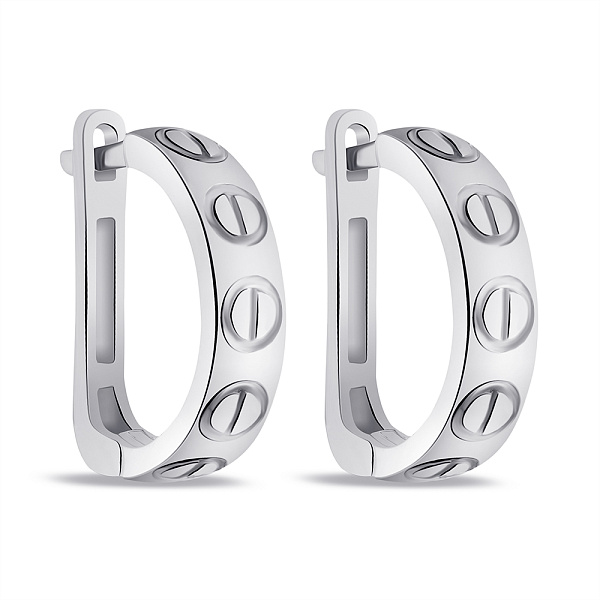 Серебряные серьги без камней (арт. 7502/9102) – изображение 1