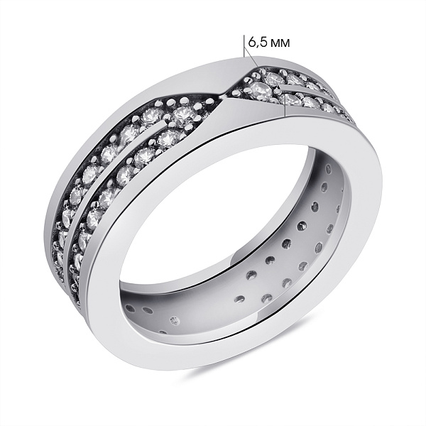 Серебряное кольцо с дорожкой из фианитов (арт. 7501/6274) – изображение 2