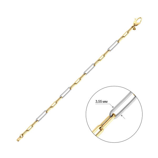 Браслет "Ланки" з жовтого і білого золота (арт. 325437жб) – зображення 3