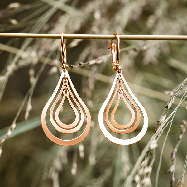 Сережки з червоного золота (арт. 109332) – зображення 3