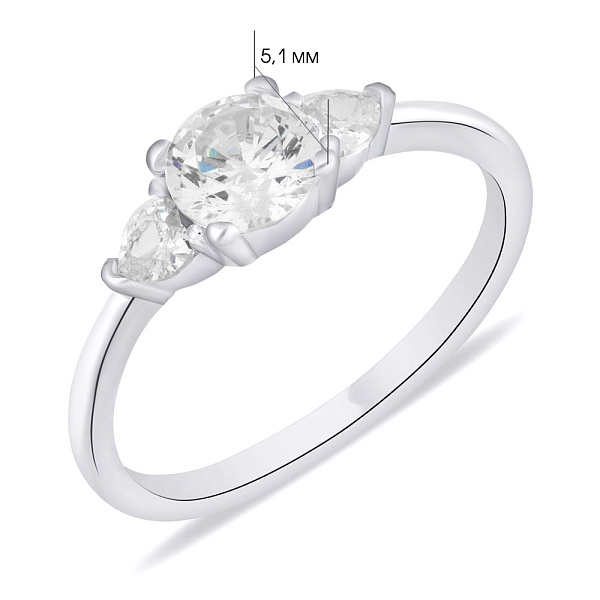 Кольцо из серебра с фианитами (арт. 7501/6045) – изображение 2