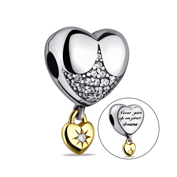 Срібний шарм з фіанітами (арт. 7903/4291бж) – зображення 1