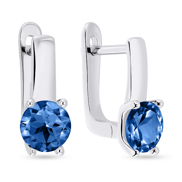 Серебряные серьги с синим альпинитом (арт. 7502/4526ас) – изображение 1