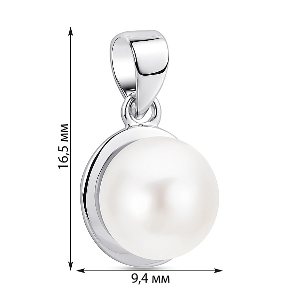Срібний кулон з перлиною (арт. 7503/1743/1жб) – зображення 2