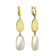 Сережки-підвіски Diva з жовтого золота з перламутром (арт. 108131жп)