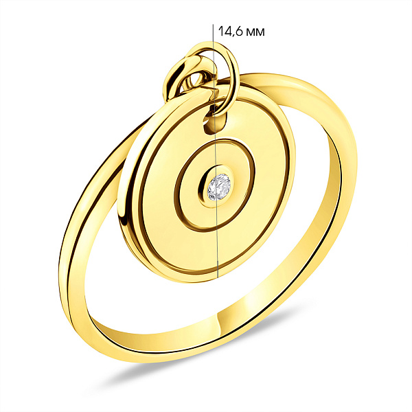 Серебряное кольцо с подвеской (арт. 7501/6072ж) – изображение 2