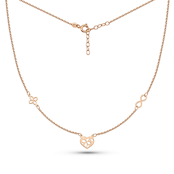 Золотое колье Сердечко (арт. 352496) – изображение 2