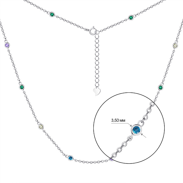 Серебряное колье с цветными альпинитами (арт. 7507/621а) – изображение 2