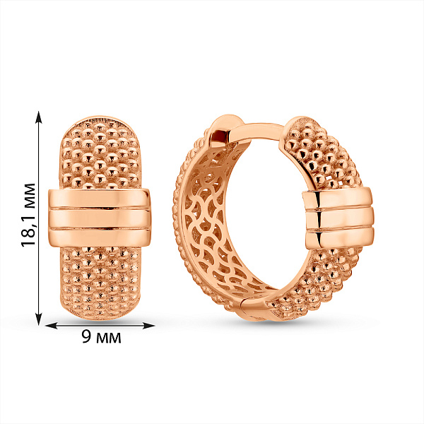 Серьги из красного золота (арт. 1092024) – изображение 3