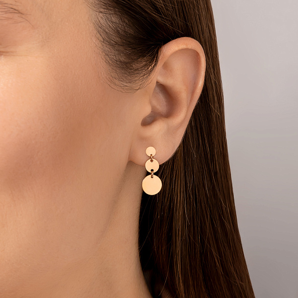 Серьги "Монеты" из красного золота (арт. 107879/1) – изображение 2