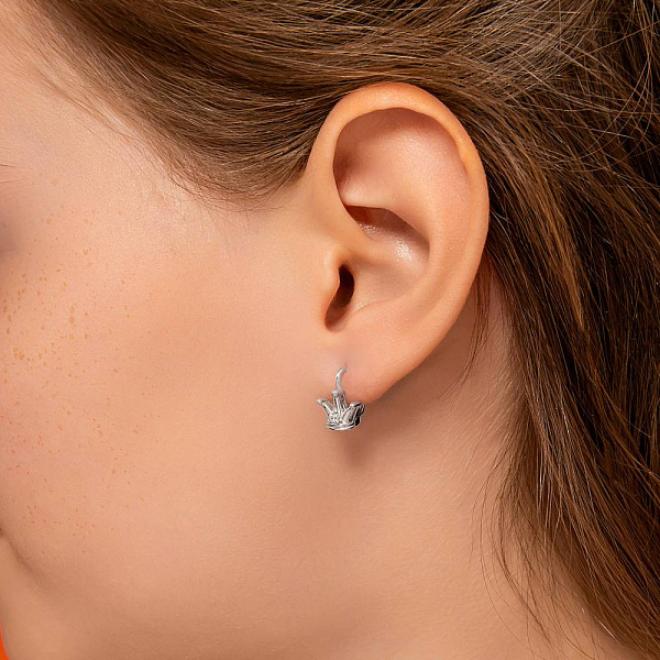 Сережки детские "Корона" из серебра с фианитами (арт. 7502/4280) – изображение 3