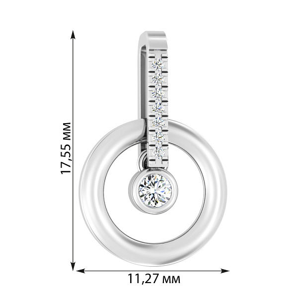 Кулон из белого золота с фианитами (арт. 440522б) – изображение 2