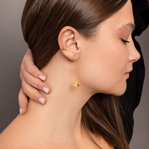 Золотая серьга-каффа на одно ухо (арт. 110851жЯ) – изображение 2