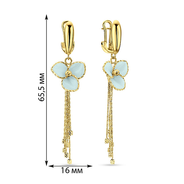 Золоті сережки з підвісками Francelli Квіти (арт. 109735жкмг) – зображення 3