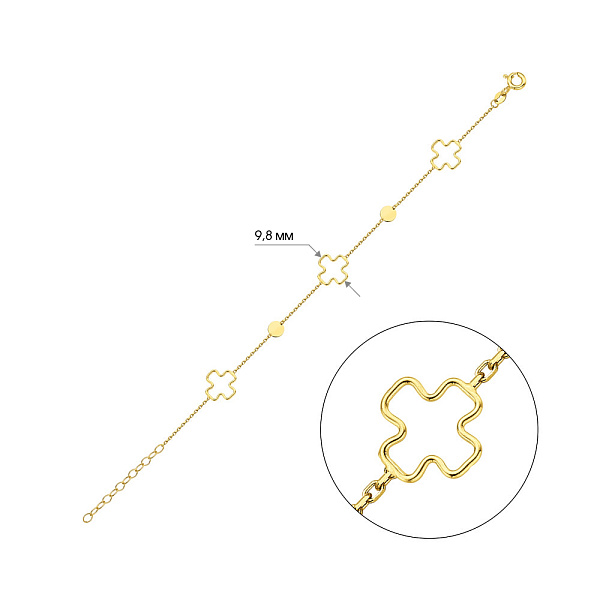 Золотой браслет без камней (арт. 326705ж) – изображение 5