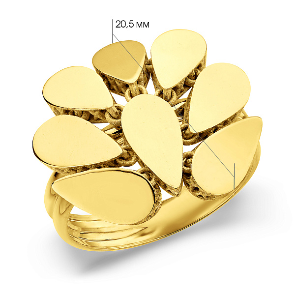 Кольцо из желтого золота Francelli (арт. 156570ж) – изображение 4