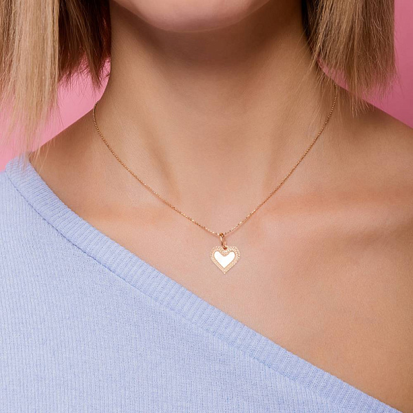 Золотий кулон Сердечко (арт. 424864) – зображення 2
