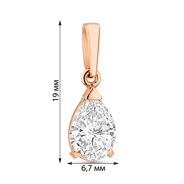 Золотой подвес с фианитом (арт. 440316) – изображение 3