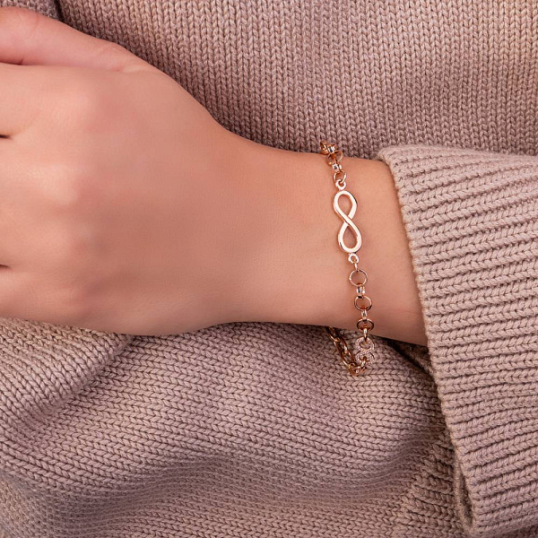 Золотий браслет Нескінченність з фіанітами (арт. 326417) – зображення 3