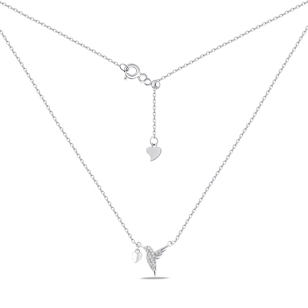 Серебряное колье Птичка с фианитами (арт. 7507/КЛ2Ф/3049Ш-40) – изображение 2