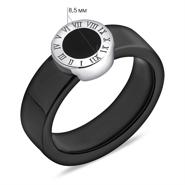 Кольцо из серебра и керамики с эмалью (арт. 7501/6951кмчеч) – изображение 2