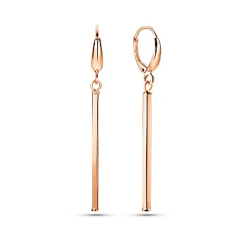 Довгі сережки з червоного золота (арт. 1091629)
