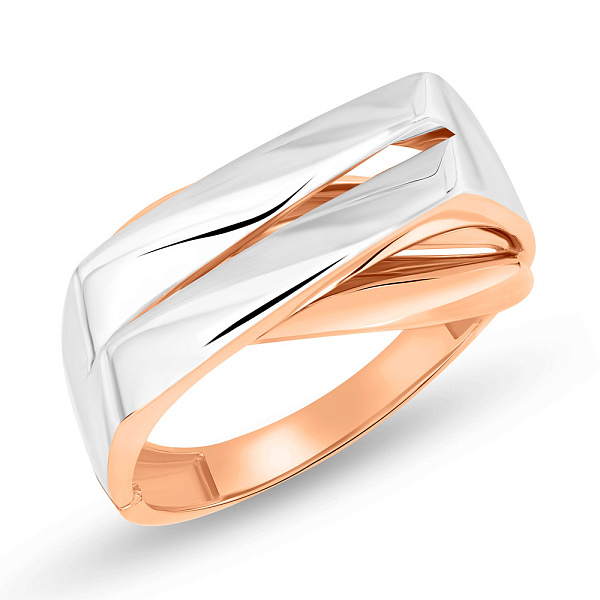 Кольцо из комбинированного золота без камней (арт. 155526кб) – изображение 1