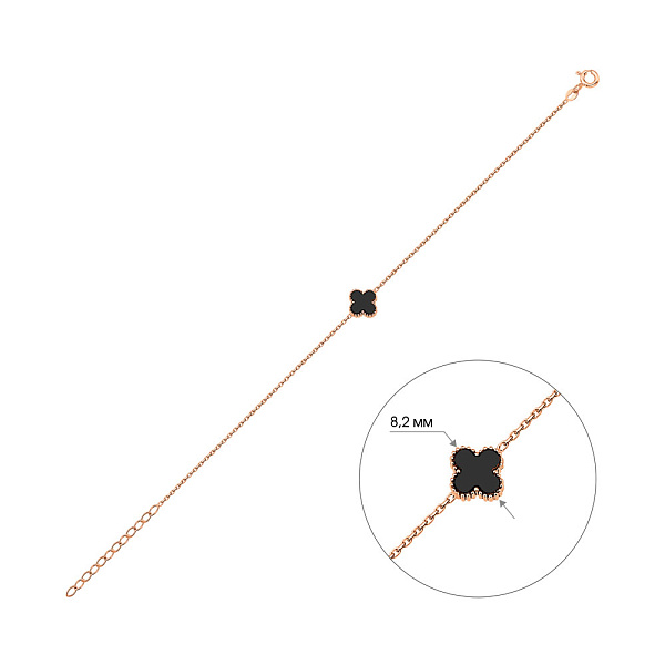 Золотий браслет з оніксом (арт. 326917/8о) – зображення 3
