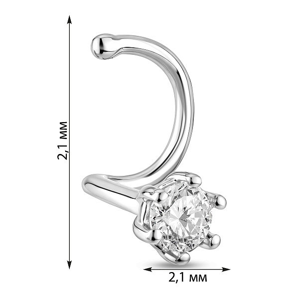 Золотой пирсинг для носа с фианитом (арт. 360383б) – изображение 2