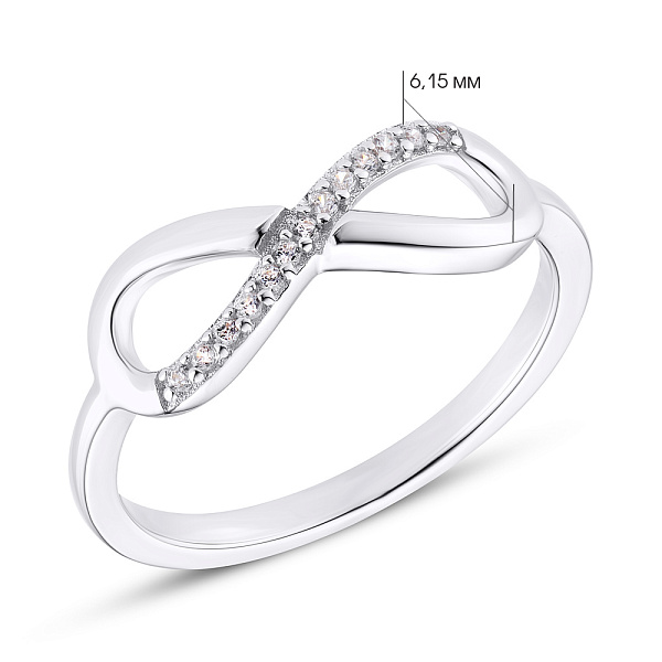 Серебряное кольцо «Бесконечность» с фианитами  (арт. 7501/4334) – изображение 2