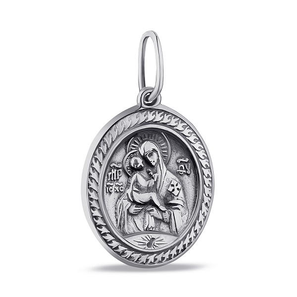 Серебряная ладанка "Божья матерь с младенцем" (арт. 7917/А072/2пю) – изображение 1