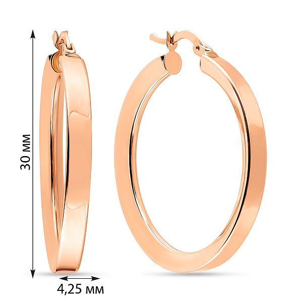 Серьги-кольца из золота (арт. 108461/25) – изображение 2